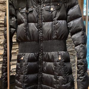 Dark Blue Satin Laundry by Shelli Segal Down Womens jacket size S